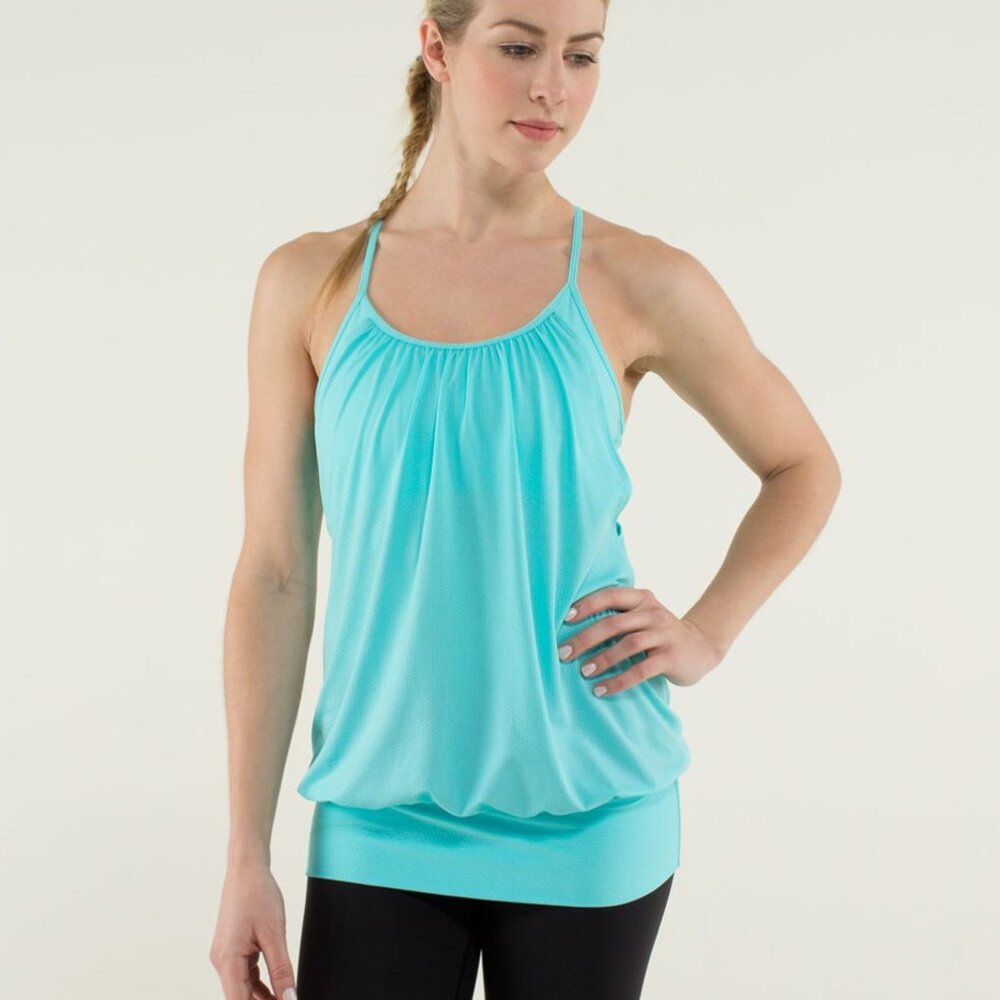 Lululemon No Limits Tank Top Sport Built In Bra, Angle Blue, Size 8, Yoga, Run